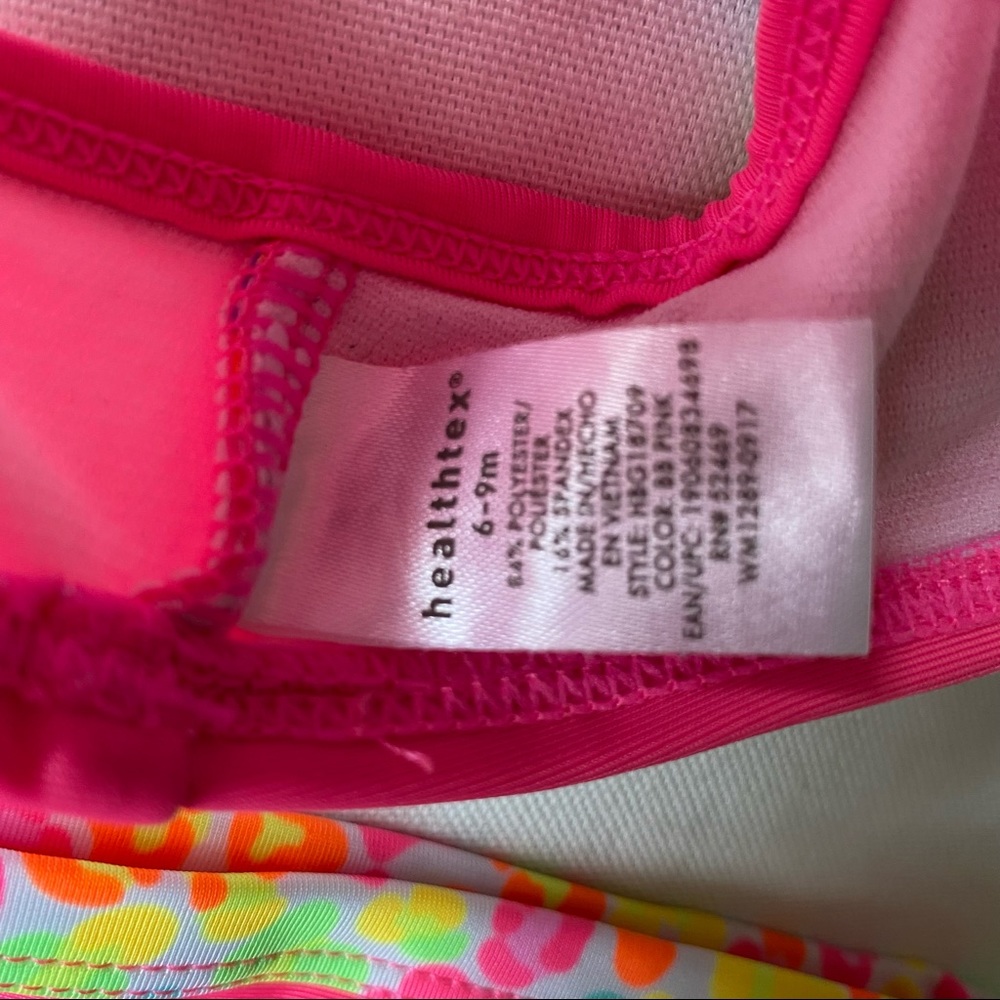 Swimsuit 6 9 Months 2 piece bikini Bathing Suit Bikini Pink EUC Ruffle skirt - Picture 11 of 13